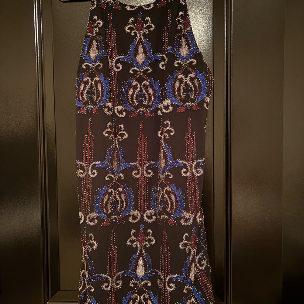Francesca's Collections Blue Embellished Shift Dress